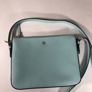 Pale Blue Leather Kate Spade Crossbody Bag 8x10x2